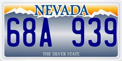 NV license plate 68A939