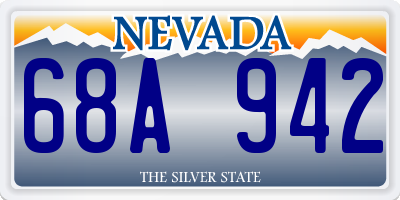 NV license plate 68A942