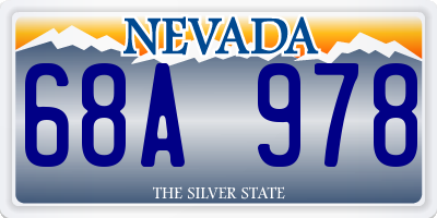 NV license plate 68A978