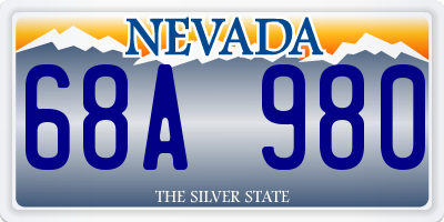 NV license plate 68A980