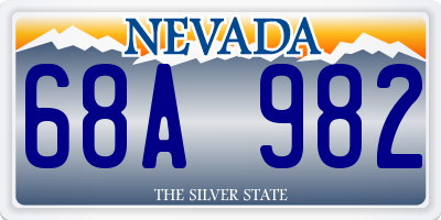 NV license plate 68A982
