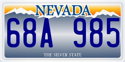 NV license plate 68A985