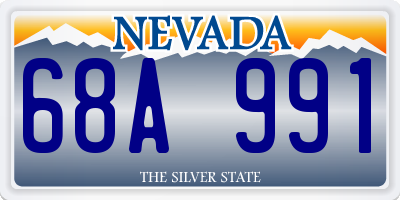 NV license plate 68A991