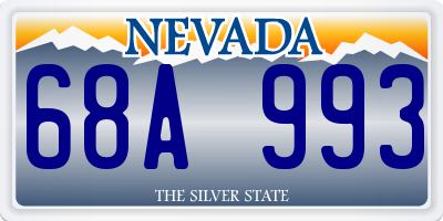 NV license plate 68A993