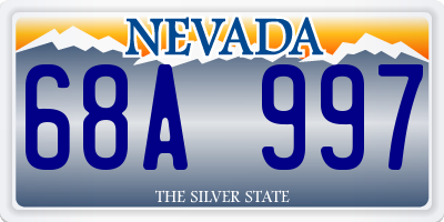 NV license plate 68A997