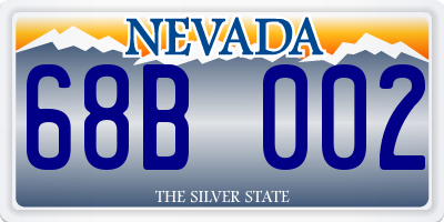 NV license plate 68B002