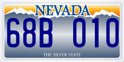 NV license plate 68B010