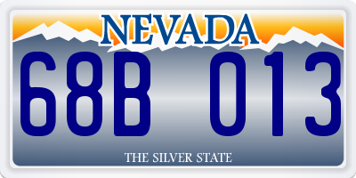 NV license plate 68B013
