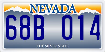 NV license plate 68B014