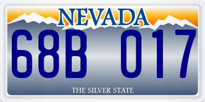 NV license plate 68B017