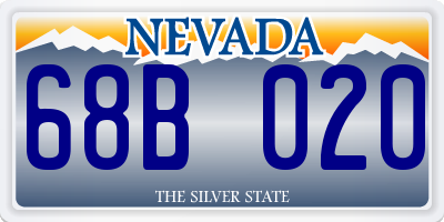 NV license plate 68B020