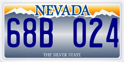 NV license plate 68B024