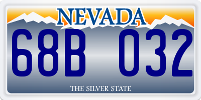 NV license plate 68B032