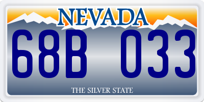 NV license plate 68B033