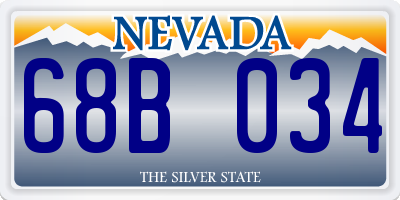 NV license plate 68B034