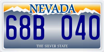 NV license plate 68B040