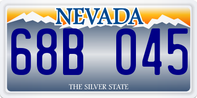 NV license plate 68B045