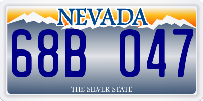 NV license plate 68B047