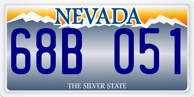 NV license plate 68B051