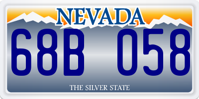 NV license plate 68B058