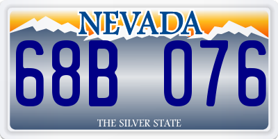 NV license plate 68B076