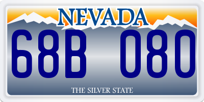 NV license plate 68B080