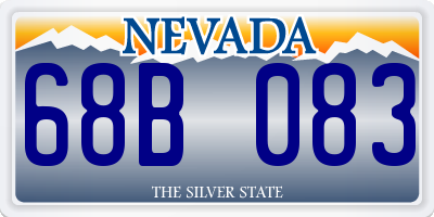 NV license plate 68B083