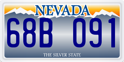 NV license plate 68B091