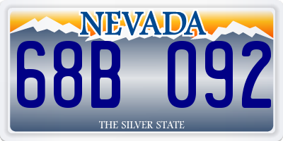 NV license plate 68B092