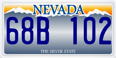 NV license plate 68B102