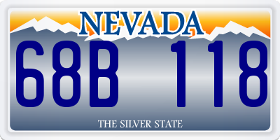 NV license plate 68B118