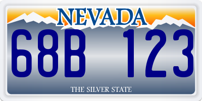 NV license plate 68B123