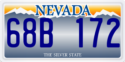 NV license plate 68B172