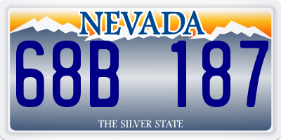 NV license plate 68B187