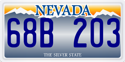 NV license plate 68B203