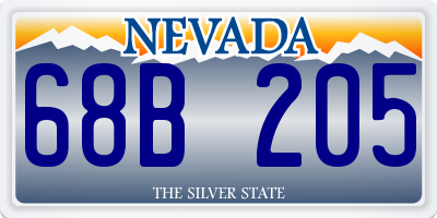 NV license plate 68B205