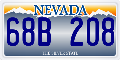 NV license plate 68B208
