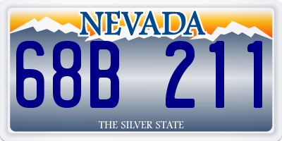 NV license plate 68B211