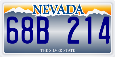 NV license plate 68B214