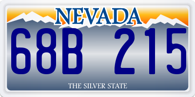 NV license plate 68B215
