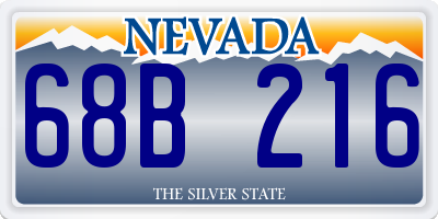 NV license plate 68B216