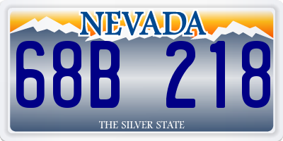 NV license plate 68B218