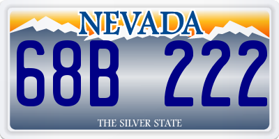 NV license plate 68B222