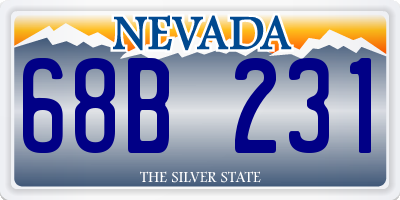 NV license plate 68B231
