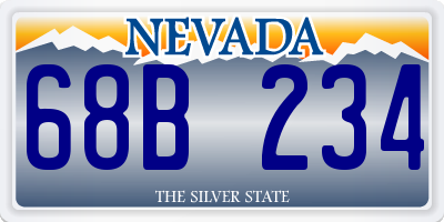 NV license plate 68B234