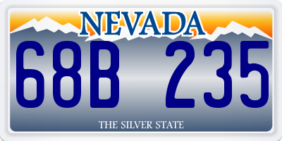 NV license plate 68B235