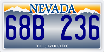 NV license plate 68B236