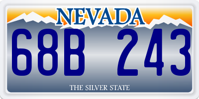 NV license plate 68B243