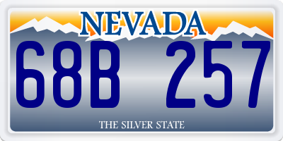 NV license plate 68B257