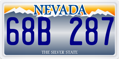 NV license plate 68B287